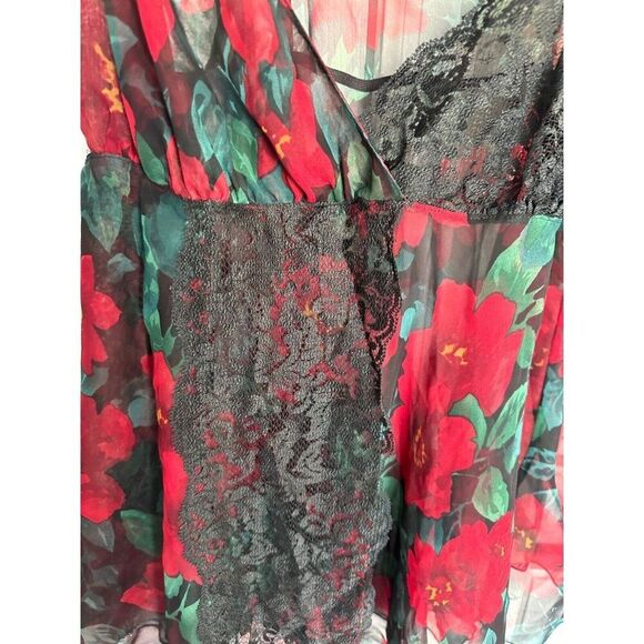 VTG Victoria's Secret Gold Label Baby Doll Dark Floral Whimsigoth Cami Medium - Picture 2 of 5